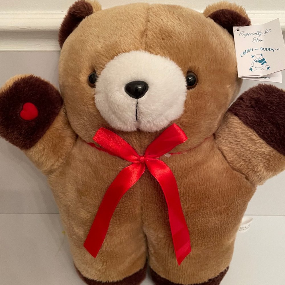 Teddy Tech 15" Cough Buddy Brown Bear Plush Post Surgery Comfort with Tags